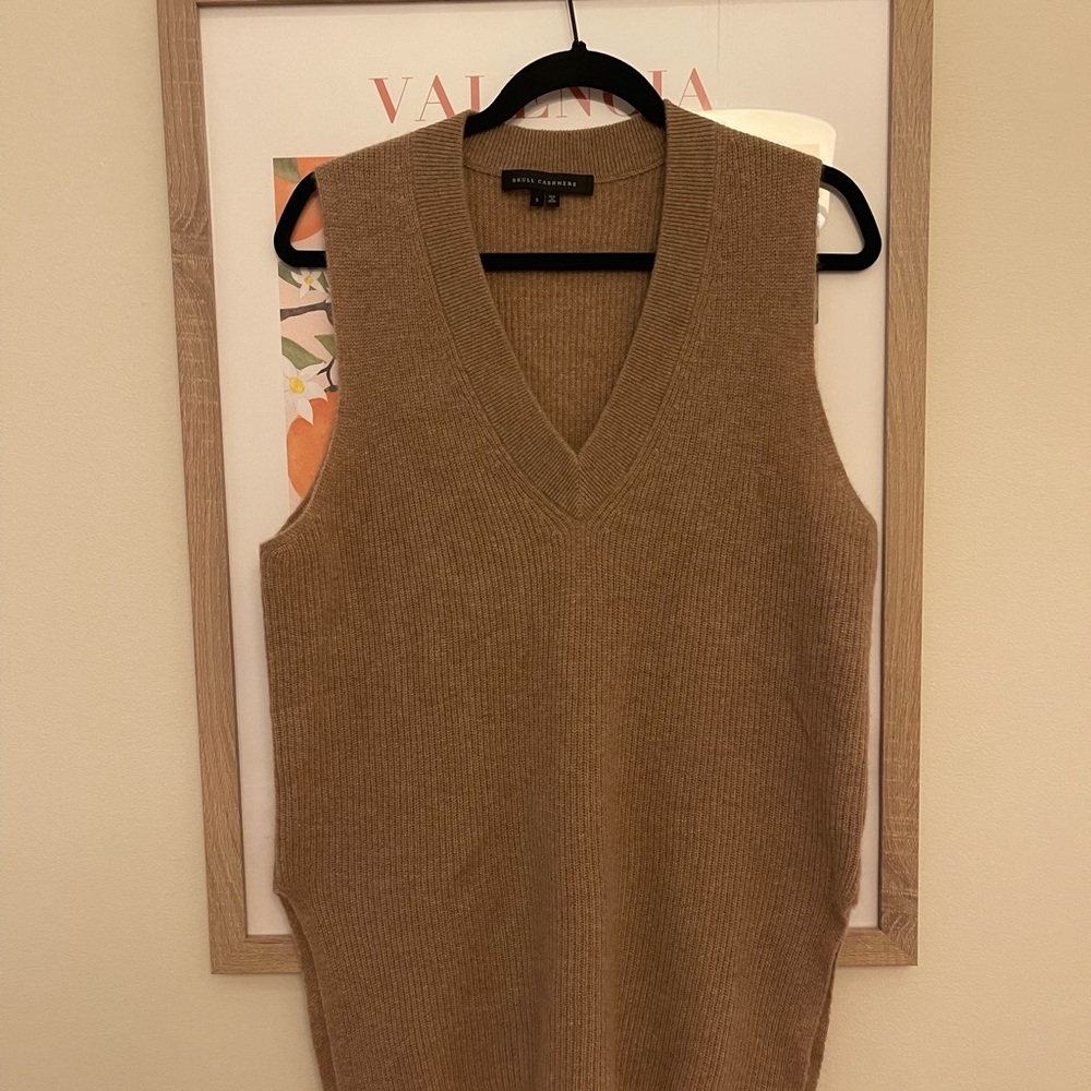 Skull Cashmere Brown Knit Vest
